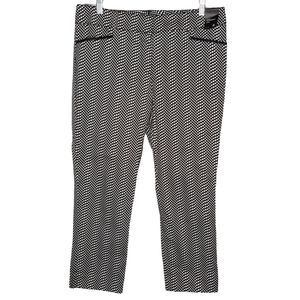 New York & Company Straight Leg Crop Stretch Print Pant 8